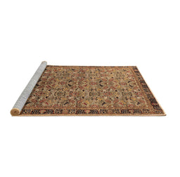 Sideview of Machine Washable Oriental Brown Industrial Rug, wshurb1953brn