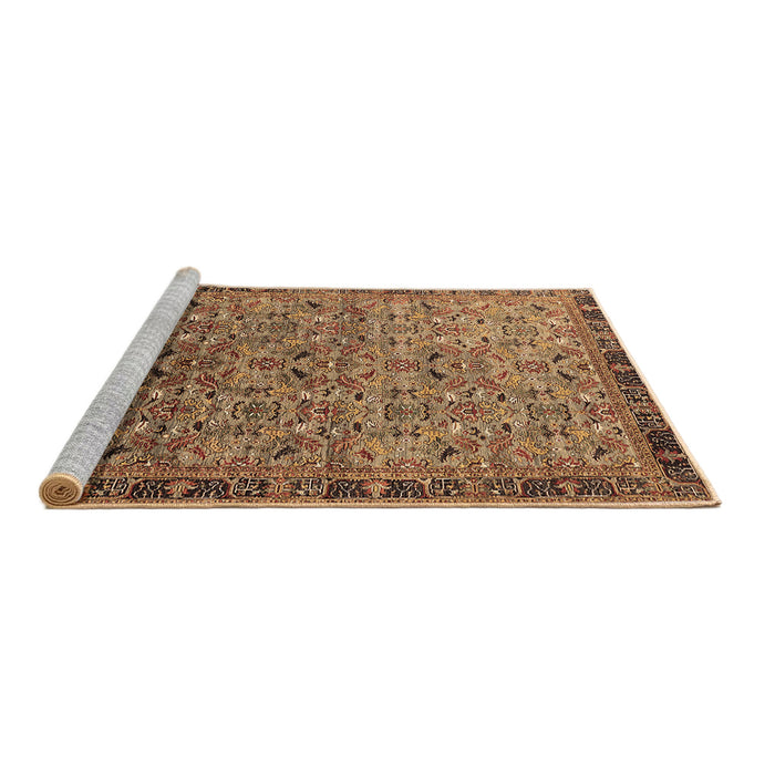 Sideview of Machine Washable Oriental Brown Industrial Rug, wshurb1953brn