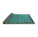 Sideview of Oriental Turquoise Industrial Rug, urb1953turq