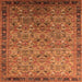 Square Oriental Orange Industrial Rug, urb1953org