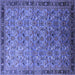 Square Machine Washable Oriental Blue Industrial Rug, wshurb1953blu