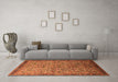 Machine Washable Oriental Orange Industrial Area Rugs in a Living Room, wshurb1953org