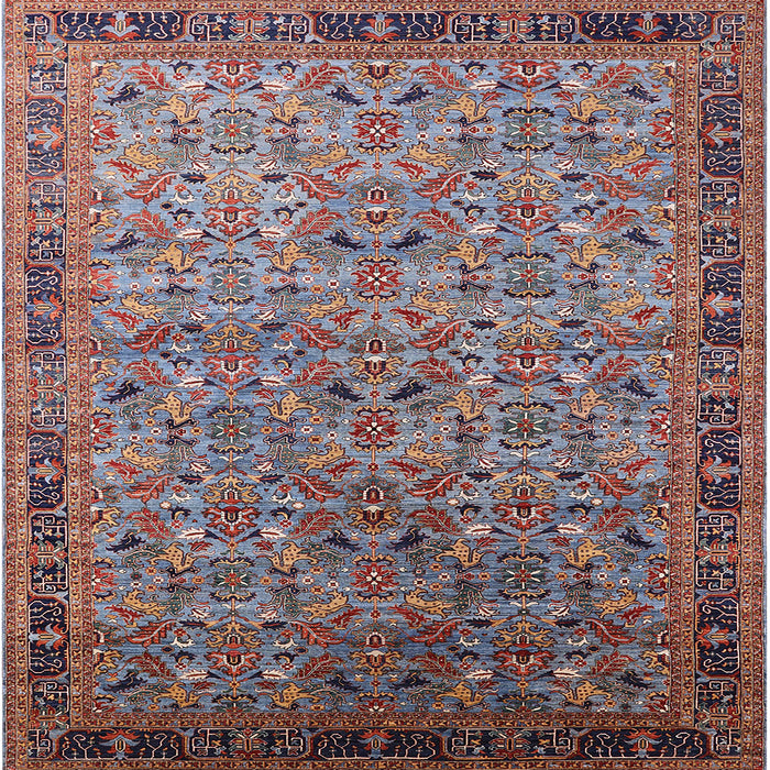 Square Mid-Century Modern Dark Gray Oriental Rug, urb1953