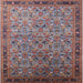 Square Mid-Century Modern Dark Gray Oriental Rug, urb1953