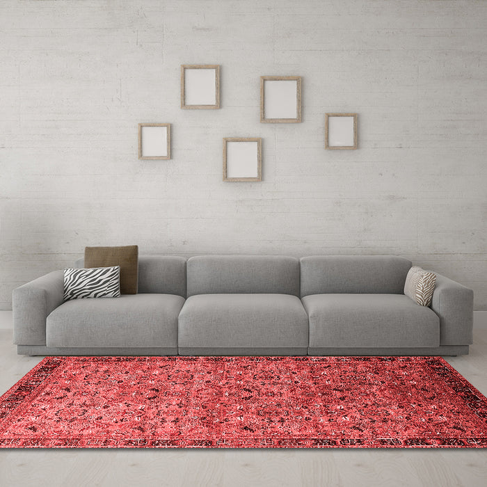 Industrial Red Washable Rugs