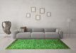 Machine Washable Oriental Green Industrial Area Rugs in a Living Room,, wshurb1953grn