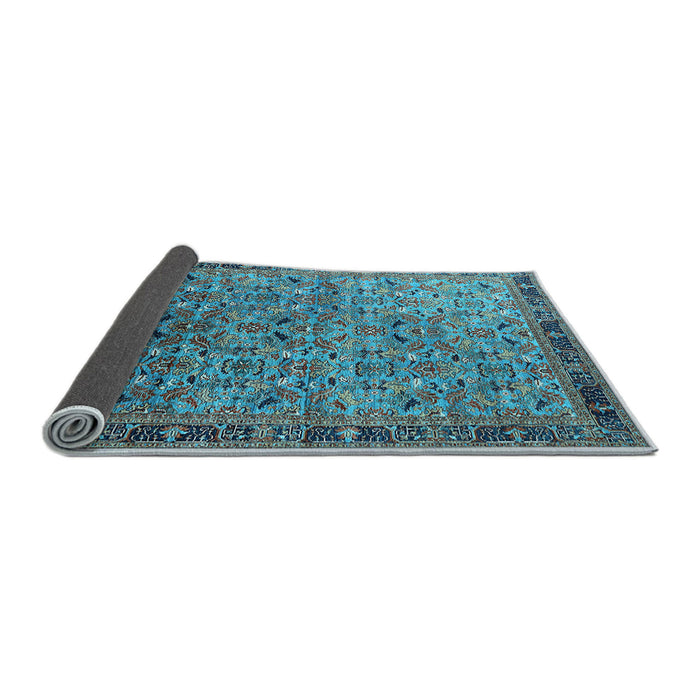 Sideview of Oriental Light Blue Industrial Rug, urb1953lblu