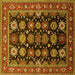 Square Oriental Yellow Industrial Rug, urb1954yw