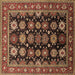 Square Oriental Brown Industrial Rug, urb1954brn