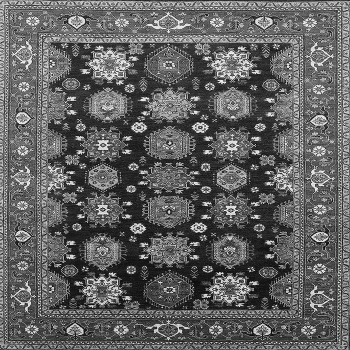 Square Machine Washable Oriental Gray Industrial Rug, wshurb1954gry