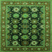 Square Oriental Green Industrial Rug, urb1954grn