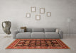 Machine Washable Oriental Orange Industrial Area Rugs in a Living Room, wshurb1954org