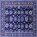 Square Oriental Blue Industrial Rug, urb1954blu