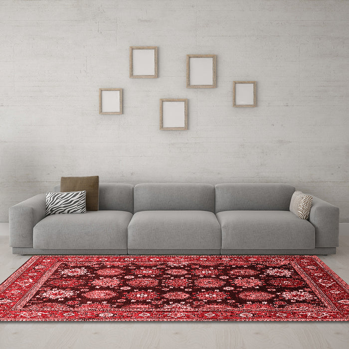 Industrial Red Washable Rugs