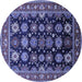 Round Oriental Blue Industrial Rug, urb1954blu