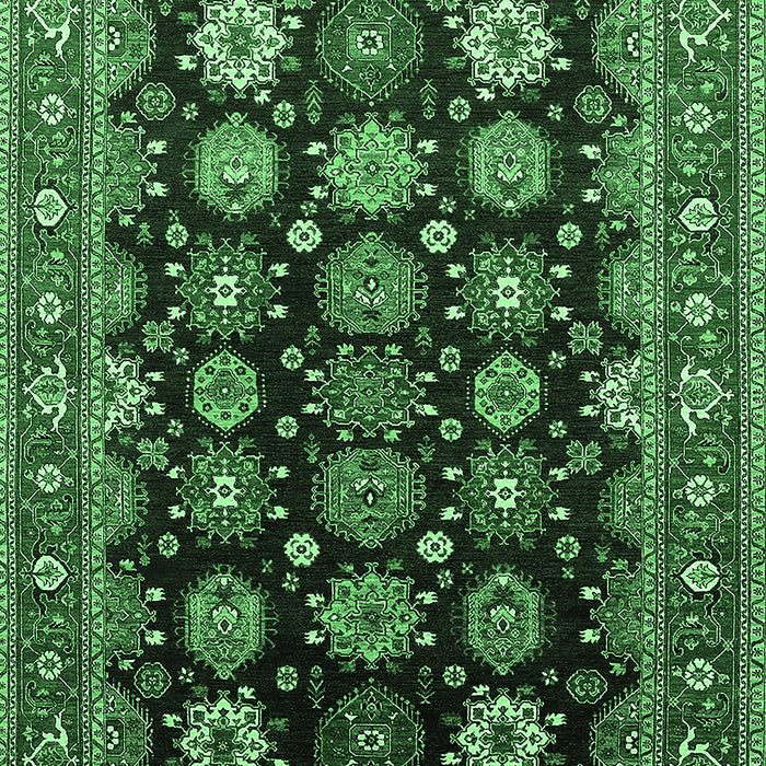 Machine Washable Oriental Emerald Green Industrial Area Rugs, wshurb1954emgrn