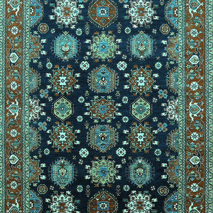 Machine Washable Oriental Turquoise Industrial Area Rugs, wshurb1954turq