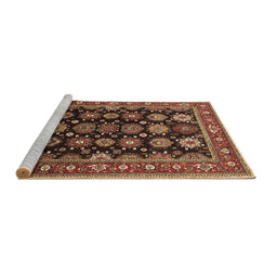 Sideview of Machine Washable Oriental Brown Industrial Rug, wshurb1954brn