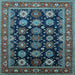 Square Oriental Light Blue Industrial Rug, urb1954lblu