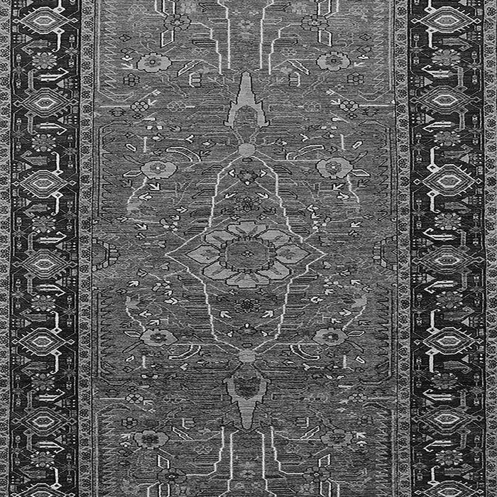 Machine Washable Oriental Gray Industrial Rug, wshurb1955gry