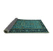 Sideview of Oriental Turquoise Industrial Rug, urb1955turq