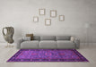 Machine Washable Oriental Purple Industrial Area Rugs in a Living Room, wshurb1955pur