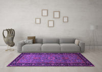 Machine Washable Oriental Purple Industrial Rug, wshurb1955pur