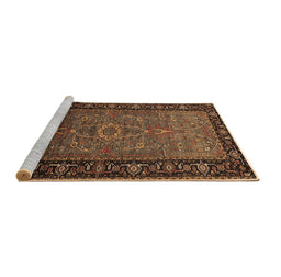 Sideview of Machine Washable Oriental Brown Industrial Rug, wshurb1955brn