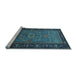 Sideview of Machine Washable Oriental Light Blue Industrial Rug, wshurb1955lblu