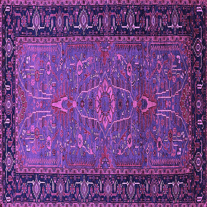 Square Machine Washable Oriental Purple Industrial Area Rugs, wshurb1955pur