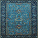 Square Oriental Light Blue Industrial Rug, urb1955lblu