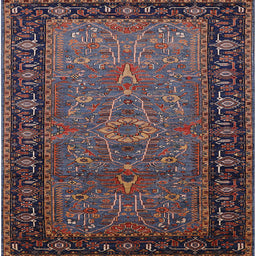 Square Mid-Century Modern Rose Purple Oriental Rug, urb1955