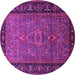 Round Oriental Pink Industrial Rug, urb1955pnk