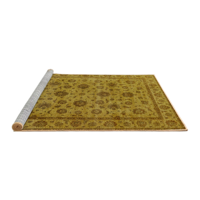 Sideview of Machine Washable Industrial Modern Orange Rug, wshurb1956