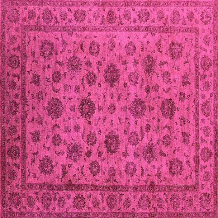 Square Machine Washable Oriental Pink Industrial Rug, wshurb1956pnk