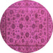 Round Oriental Purple Industrial Rug, urb1956pur