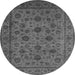 Round Oriental Gray Industrial Rug, urb1956gry