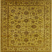 Square Mid-Century Modern Orange Gold Gold Oriental Rug, urb1956