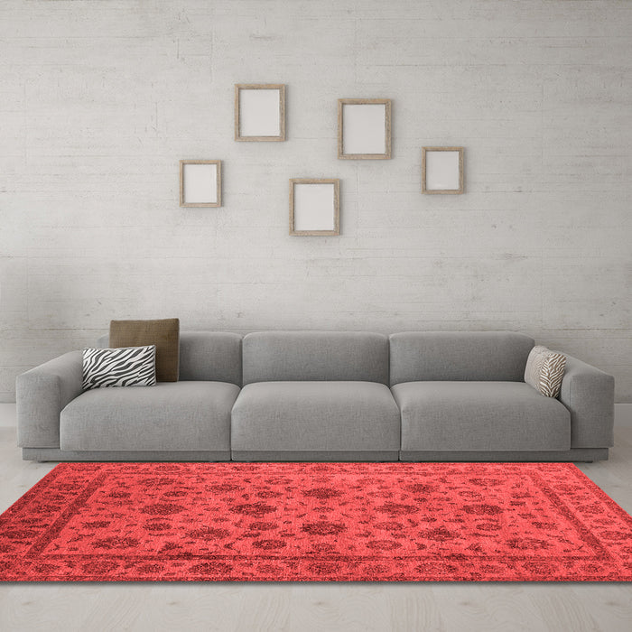 Industrial Red Washable Rugs