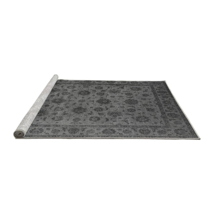 Sideview of Machine Washable Oriental Gray Industrial Rug, wshurb1956gry