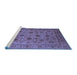 Sideview of Machine Washable Oriental Blue Industrial Rug, wshurb1956blu