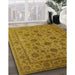 Mid-Century Modern Orange Gold Gold Oriental Rug in Family Room, urb1956