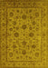 Machine Washable Oriental Yellow Industrial Rug, wshurb1956yw