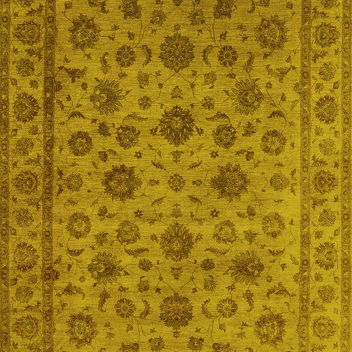 Machine Washable Oriental Yellow Industrial Rug, wshurb1956yw