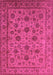 Machine Washable Oriental Pink Industrial Rug, wshurb1956pnk