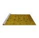 Sideview of Machine Washable Oriental Yellow Industrial Rug, wshurb1956yw