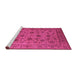 Sideview of Machine Washable Oriental Pink Industrial Rug, wshurb1956pnk