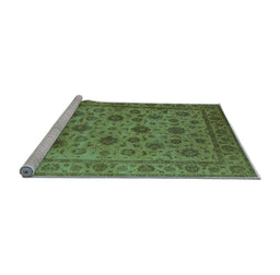 Sideview of Machine Washable Oriental Light Blue Industrial Rug, wshurb1956lblu