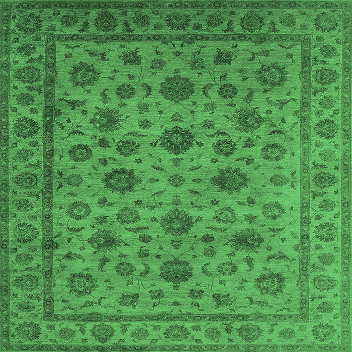 Square Oriental Emerald Green Industrial Rug, urb1956emgrn