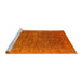 Sideview of Machine Washable Industrial Modern Neon Orange Rug, wshurb1957